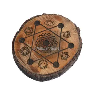 Bestes Angebot für sieben Chakra-Symbol auf Holz achat scheibe | Sieben Chakra-Symbol auf Holz achat scheiben lieferant