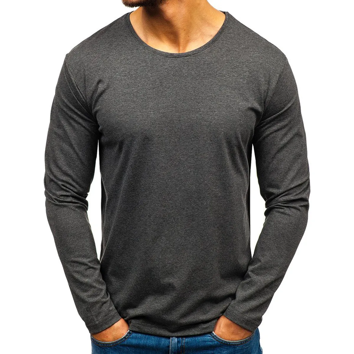 Hot Selling 100% Cotton Men Long Sleeve T shirt custom printing Unisex Long Sleeve T shirt