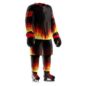 Maillot de hockey sur glace sur mesure en polyester respirant de haute qualité, uniforme sportif de grande taille, technique de sublimation d'impression OEM - Product Image 2