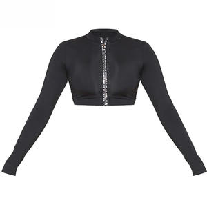 สีดำสวมใส่สบายๆผู้หญิง Hoodies กับระเหิดเต็มรูปแบบแขน & Hoodie - Product Image 3