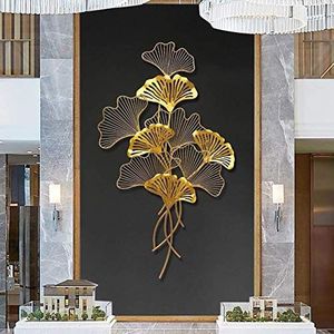Sculpture murale en métal doré à feuilles dorées, faite à la main - Product Image 1