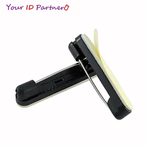 Id Badge Clip Tape Back ID Badge Holder Clips Name Tag With Safety Pin