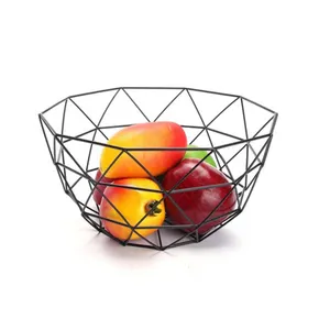 Round Geometric Design Wire Custom Metal Iron Made In India Fruits And Multifunction Basket