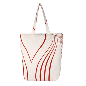 Bolso de lona de algodón para mujer, bolsa de compras de tejido informal con cremallera para chicas - Product Image 4