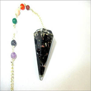 Cono de turmalina negra, Péndulo de radiestesia de orgón cónico - Product Image 1