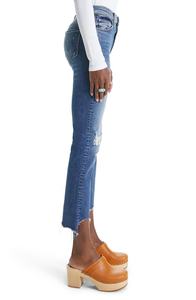 Vente en gros 100% coton jean droit pour femmes haute qualité respirant Streetwear fermeture éclair décontracté délavé pantalon extensible - Product Image 3