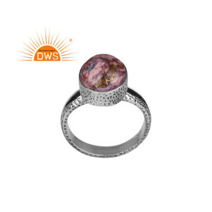 Argent Sterling 925 oxydé naturel Mojave cuivre violet huître Turquoise pierre précieuse bague empilable fabricant de bijoux - Product Image 1