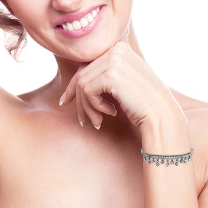 Baguette Natural de diamante oxidado, pulsera de plata 925, brazalete de diseño, joyería de diseño, venta al por mayor - Product Image 4