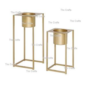 Juego de Dos Macetas de Hierro Color Dorado con Decoración de Jardín de Calidad Deluxe, Macetas para Plantas a Precios Razonables - Product Image 2