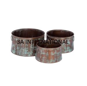 Ensemble de jardinière de jardin pour hôtel et restaurant à la maison avec deux poignées et jardinière en métal galvanisé supplémentaire pour la décoration intérieure et le jardin - Product Image 3