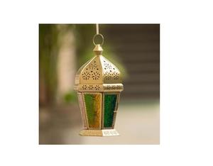 La mejor linterna de metal y vidrio de hierro marroquí hecha a mano para decoración de bodas y Navidad en interiores/exteriores de la mejor calidad - Product Image 1