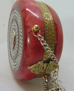 Hot Product Red Resin Acrylic Round Box <b>Clutch</b> & Purse - Product Image 2