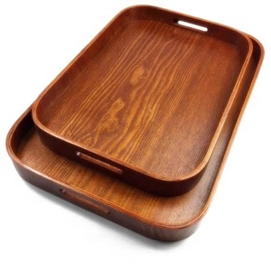 Plateau décoratif indien en bois de haute qualité pour la décoration intérieure Offre Spéciale en bois de manguier fait à la main aux États-Unis servant et décor à la maison - Product Image 1