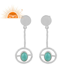Nouveau femmes 925 argent Post boucles d'oreilles Arizona Turquoise pierres précieuses boucles d'oreilles fournisseur de bijoux Collection délicate - Product Image 1