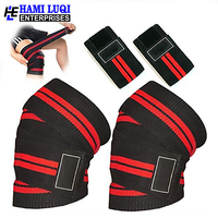 Bandes de genou réglables pour l'entraînement - Polyester/PVC pour la musculation, la barre de musculation, la salle de sport, le fitness |   Protection articulaire élastique durable