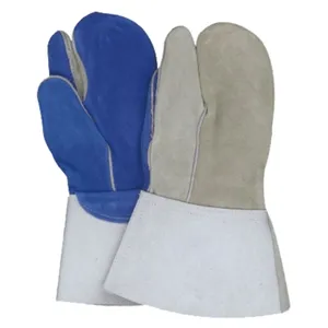 Guantes de cuero para hornear con aislamiento térmico de cuero de vaca de Grado Superior Premium, guantes de manopla resistentes al calor de alta temperatura