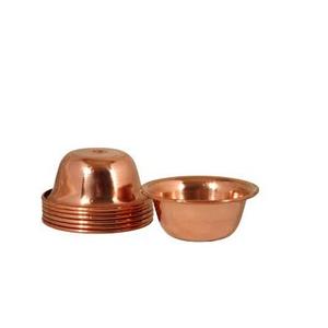 Bol martelé, en cuivre pur, poli naturel de 4 table, pour vaisselle, en vente - Product Image 6