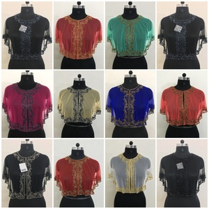 Bán Buôn Mới Nhất Chất Lượng Cao Tay Đính Cườm Trang Trí Hàng Đầu Phụ Nữ Brazil Mẫu Mới Poncho Nhún Vai Áo Cardigan Phù Hợp Với Tất Cả Miễn Phí Kích Thước - Product Image 3