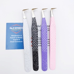 Pinzas de extensión de pestañas de arranque de 90 grados Pinzas de volumen de acero inoxidable Pinzas de pestañas de ventilador - Product Image 3