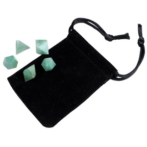 Juego de Geometría Sagrada con bolsa de regalo, Aventurina verde - Product Image 1