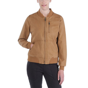 La mejor chaqueta bomber ligera de algodón de manga larga para mujer, cierre de cremallera, cuello levantado, estilo informal transpirable de talla grande - Product Image 2