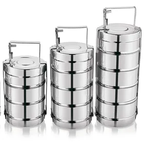 Stainless Steel Bombay Tiffin Food Carrier 14 x 4