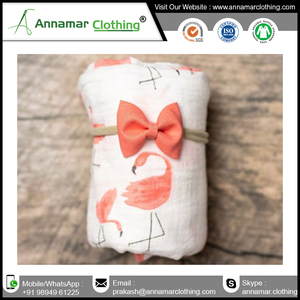Private Label 100% Organic Cotton Muslin Swaddle <b>Blanket</b> - Product Image 4