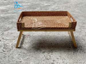 Plateau table Vintage en acier inoxydable, plateau pliant - Product Image 2