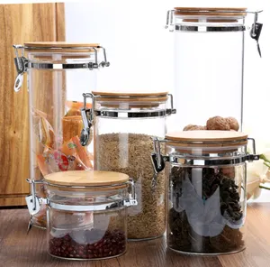 AARK Borosilicato Limpar Clipe Braçadeira De Vidro Herméticos Jar Logotipo Personalizado Design Personalizado Variável Capacidade de Cozinha Moderna de Armazenamento de Vácuo