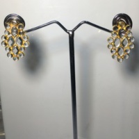 Naturale di Cristallo In Argento Sterling 92.5 placcato oro della pietra preziosa Dell'orecchino per la donna del Regalo del Commercio All'ingrosso prezzo per pezzo