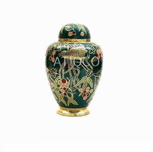 Urna Funeraria de Latón Macizo con Estampado de Selva a Color, Estilo Americano, para Adultos - Product Image 2
