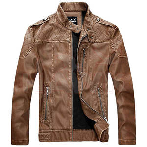 Veste en cuir véritable pour homme, coupe-vent en peau de mouton pour homme - Product Image 1