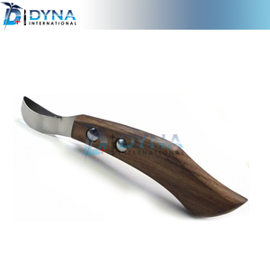 Cuchillo ortopédico para pezuña de 1 bucle con mango de madera, cuchillos para garras de caballo veterinario equino - Product Image 2