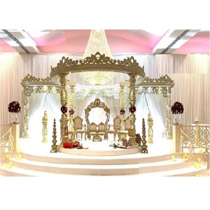 Mandap de madera de boda de estilo indio, configuración de Mandap de madera redonda de reina de boda, decoración de Mandap de madera exclusiva para boda, Reino Unido - Product Image 1