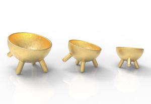 Bol à mélanger fantaisie en aluminium coulé à chaud aspect cuivre avec jambes élégantes Bol de service de style différent bol à soupe de luxe nouveau look - Product Image 4