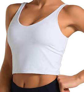 Women's 100% Cotton Crew Neck Sleeveless <b>Crop</b> Tank <b>Top</b> Short Length Stretchy <b>Tops</b> - Product Image 6