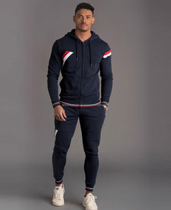 Vente en gros Personnalisé Survêtement de jogging mince pour hommes Taille XL Respirant Motif rayé avec broderie avec logo personnalisé - Product Image 3
