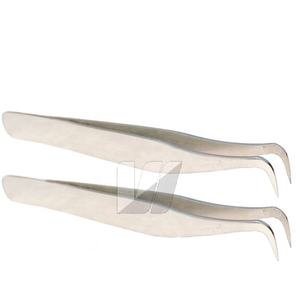 Pinzas de extensión de pestañas de acero inoxidable de melocotón opaco profesional de alta calidad logotipo personalizado punta puntiaguda de volumen sostenible - Product Image 1