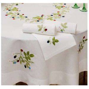 Mantel Redondo con Diseño Floral Bordado, Mantel de Algodón Bordado de Alta Calidad para Hogar/Hotel/Restaurante - Product Image 2