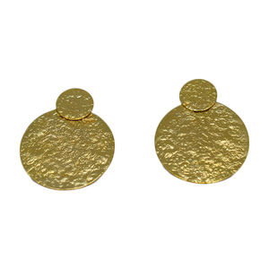 Partywear ตุ้มหูทองเหลือง,ตุ้มหูแบบห่วงสำหรับเด็กหญิงและสตรีผิวด้านทำมือทันสมัยแฟชั่นล่าสุด - Product Image 2