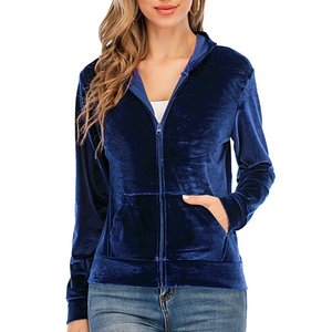 Veste à capuche zippée pour femme OEM, sweat-shirt à fermeture éclair, manches longues - Product Image 3