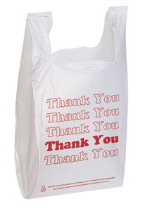 Merci T-shirt sac personnalisé t-shirt sacs en plastique sac imprimé logo fabricant gilet poignée - Product Image 4