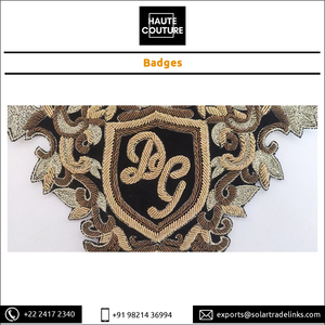 Badges et emblèmes de grande taille, personnalisés, brodés à la main, faits à la main, à coudre, en fil de bullion Kora - Product Image 5