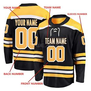 Calidad superior Precio al por mayor Nombre del equipo personalizado Jersey de hockey sobre hielo Uniforme Camisa de hockey Tela de Jersey de hockey sobre hielo de alta densidad - Product Image 2
