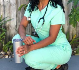 Pantalones apilados de LICRA elásticos de 4 vías personalizados para enfermeras, uniformes de hospital, trajes de enfermería, uniformes para correr, conjuntos de uniforme - Product Image 5