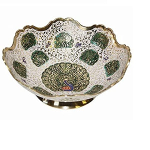 Tazón de fruta de latón, vajilla de la mejor calidad, cuenco de almacenamiento hecho en India con acabado dorado - Product Image 4