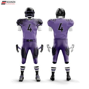 Camiseta de Fútbol Americano de Alta Calidad, Uniforme de Jugador XL, Diseño de Logotipo Personalizado, Sublimada, Bordada, Color Blanco y Morado - Product Image 4