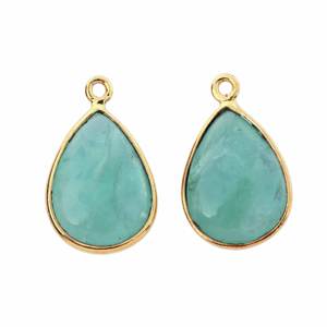 Collier pendentif fin en argent Sterling 925 de haute qualité 12x16mm poire goutte Briolette Amazonite naturelle pierres précieuses lunette breloques - Product Image 5