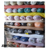 Tissu en polyester et élasthanne de Corée, lot de stock, style uni teint, nombreuses couleurs