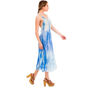 Backless fashion women long casual <strong>dress</strong> tie dye V-neck <strong>string</strong> beach <strong>dresses</strong> - Product Image 4